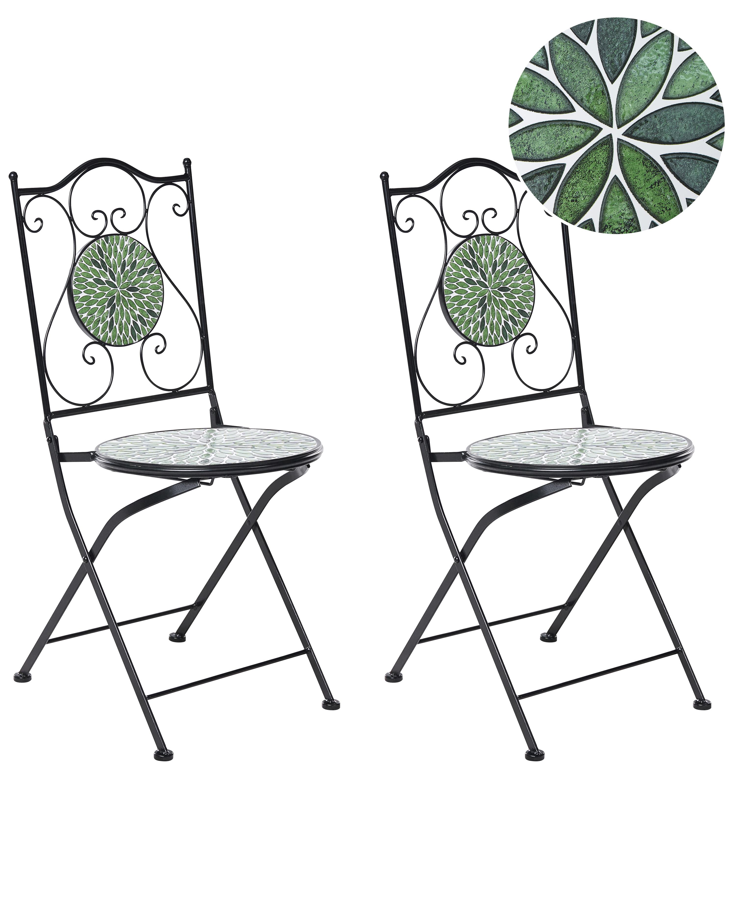 Set of 2 Garden Chairs CIVATE Metal Black