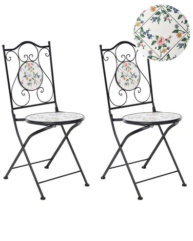 Set van 2 tuinstoelen COLLIO Metaal Zwart
