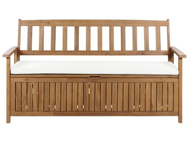 Tuinbank met zitkussen SOVANA 160 cm Acaciahout Gebroken wit