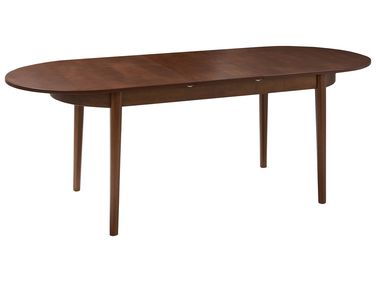 Table de salle à manger extensible LARTO Frêne foncé 180/220 cm 90 cm