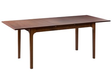 Table de salle à manger extensible DELMAS Frêne foncé 160/200 cm 90 cm