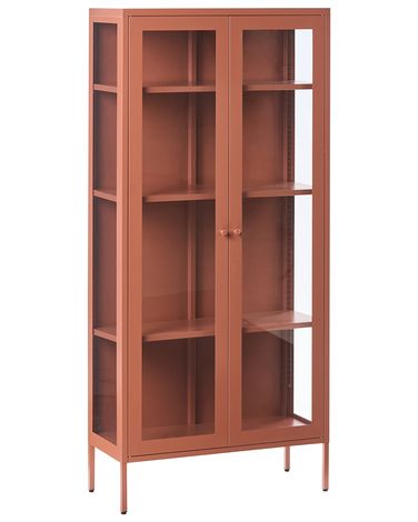 Vitrine en verre HARTY Métal 80 cm Marron doré