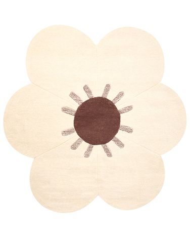 Vloerkleed MANALI Beige ø 140 cm Wol
