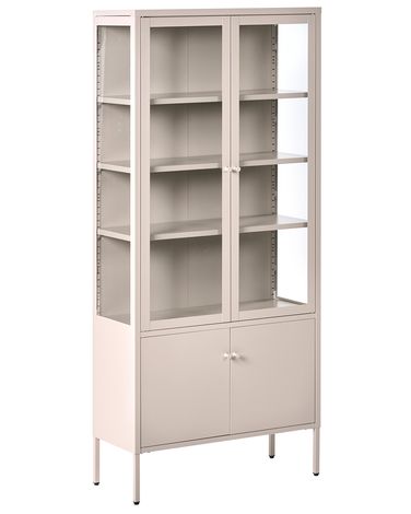 Vitrine en verre OXTED Métal 80 cm Beige