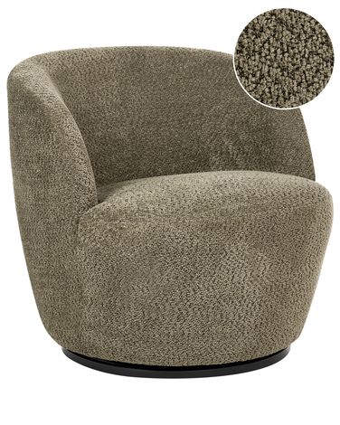 Swivel Armchair KUOLPA Chenille Dark Green