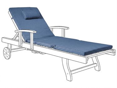 Sun Lounger Pad Cushion TOSCANA/JAVA/AMANTEA PREMIUM 189 x 58 cm Blue