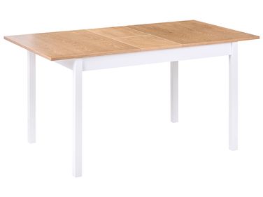 Table de salle à manger extensible HOUSTON Marron clair/blanc 120/150 cm 90 cm Bois de pin