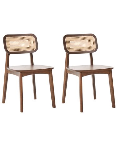Set van 2 eetkamerstoelen KENO Hout Bruin