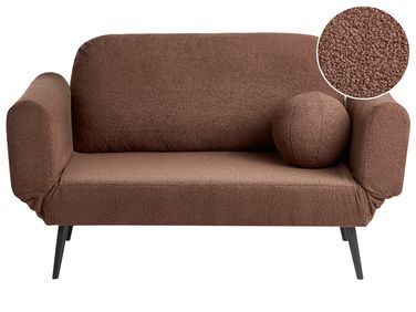 Sofa Bed 2 Seater DOROTEA Boucle Brown