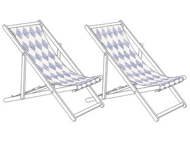 Set van 2 vervangingsdoeken voor ligstoel ANZIO/AVELLINO 113 x 44 cm Grijs