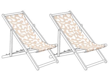 Set van 2 vervangingsdoeken voor ligstoel ANZIO/AVELLINO 113 x 44 cm Beige