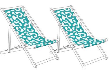 Set van 2 vervangingsdoeken voor ligstoel ANZIO/AVELLINO 113 x 44 cm Turquoise