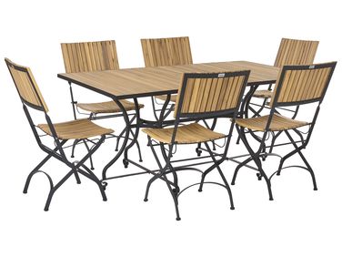 Tuinset 6-zits LASCARI inklapbaar Acaciahout Lichtbruin
