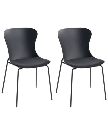 Set of 2 Dining Chairs PITSBURG  Black