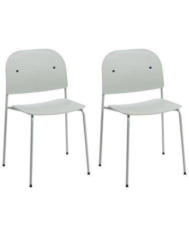 Set van 2 eetkamerstoelen WINDUST Metaal Mintgroen