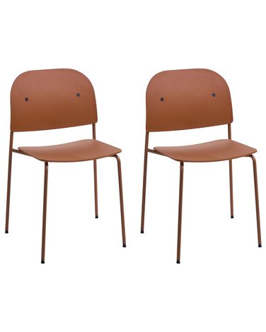 Set van 2 eetkamerstoelen WINDUST Metaal Oranje