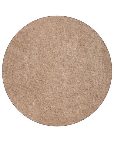 Shaggy Rug DEMRE Sand Beige ø 140 cm