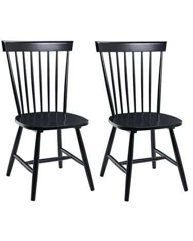 Set of 2 Dining Chairs BURGES Wood Black