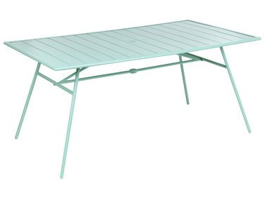 Table de salle à manger de jardin TERENZO 160 cm 90 cm Métal Vert menthe