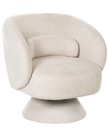 Swivel Armchair LIEKSA Light Beige