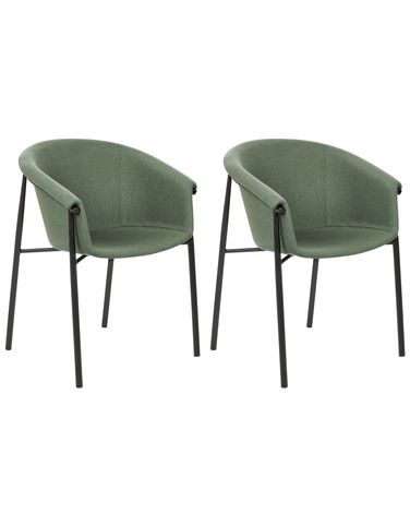 Set of 2 Dining Chairs AMES Dark Green