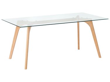 Table de repas HUDSON Transparent 180 cm 90 cm Verre de sécurité