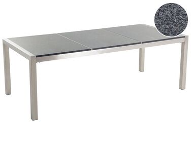 Table de salle à manger de jardin GROSSETO 220 cm 100 cm Poli Granit Gris