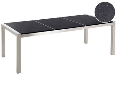 Tuin eettafel GROSSETO 220 cm 100 cm Gepolijst Graniet Zwart