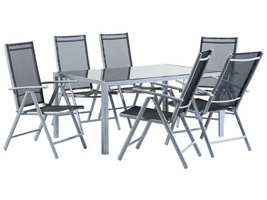 Garden Dining Set 6 Seater CATANIA Black