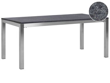 Table de salle à manger de jardin GROSSETO 180 cm 90 cm Flammé Granit Gris graphite