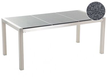 Table de salle à manger de jardin GROSSETO 180 cm 90 cm Poli Granit Gris