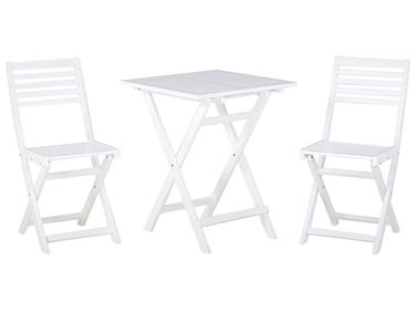 Ensemble bistrot Pliant FIJI Acacia Blanc