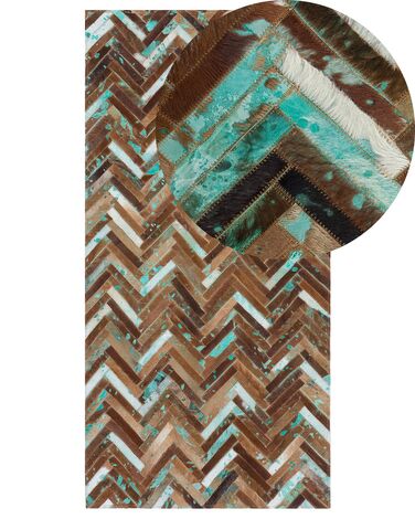 Vloerkleed AMASYA Bruin 80 x 150 cm Leer