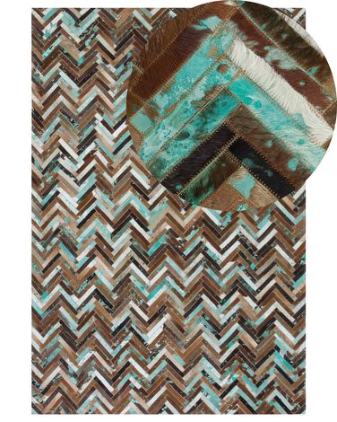 Vloerkleed AMASYA Bruin 160 x 230 cm Leer