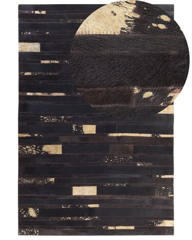 Vloerkleed ARTVIN Bruin 140 x 200 cm Leer