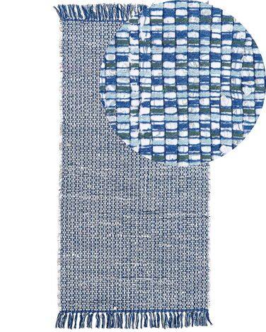 Tapis BESNI Bleu 80 x 150 cm Coton