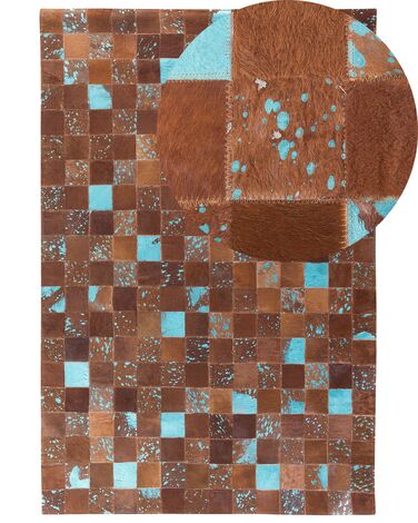 Tapis ALIAGA Marron 140 x 200 cm Cuir