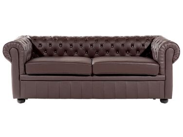 Canapé 3 places CHESTERFIELD Cuir Marron