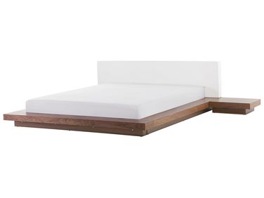 Waterbed Kunstleer ZEN 180 x 200 cm Bruin essenhout