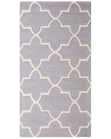 Vloerkleed SILVAN Lichtgrijs 80 x 150 cm Wol