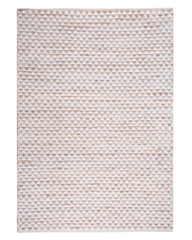 Vloerkleed TUNCELI Beige 140 x 200 cm Katoen