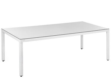 Table de salle à manger de jardin ITALY 220 cm 100 cm Verre Blanc