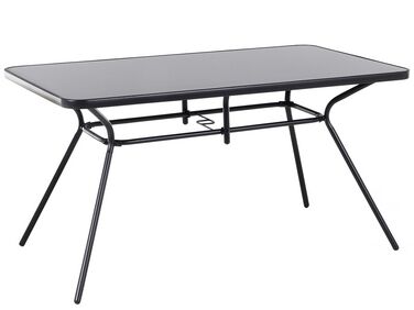 Table de salle à manger de jardin LIVO 140 cm 80 cm Verre Noir