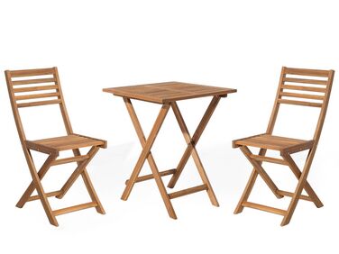 Ensemble bistrot Pliant FIJI Acacia Marron clair