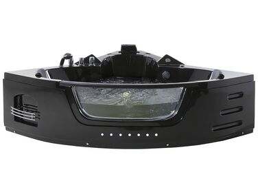 Corner Hot Tub with LED MARTINICA 2140 x 1550 mm Black