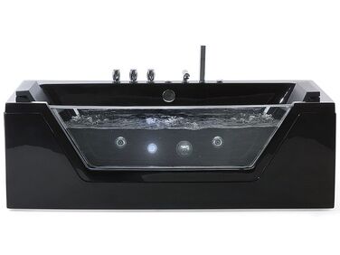 Corner Hot Tub with LED SAMANA 1740 x 790 mm Black