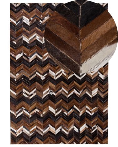 Vloerkleed BALAT Bruin 160 x 230 cm Leer