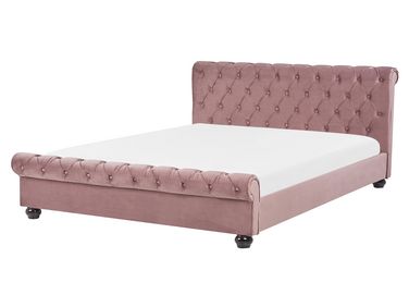 Bed Velvet AVALLON 160 x 200 cm (EU King Size) Pink