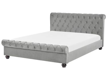 Bed Velvet AVALLON 160 x 200 cm (EU King Size) Grey