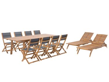 Tuinset met ligstoelen 8-zits CESANA Acaciahout Lichtbruin